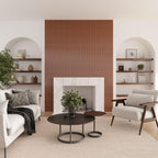 Groove Terracotta Deco Gloss Ceramic Subway Tile | Tile Club