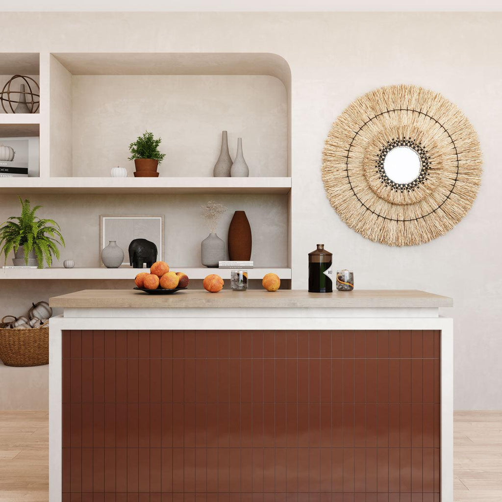 Groove Terracotta Gloss Ceramic Subway Tile | Tile Club