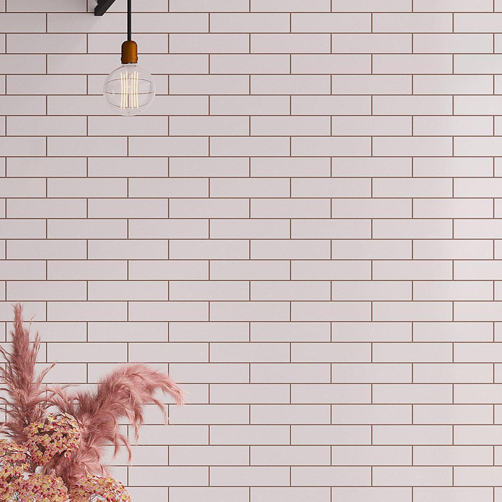 Groove White Gloss Ceramic Subway Tile | Tile Club