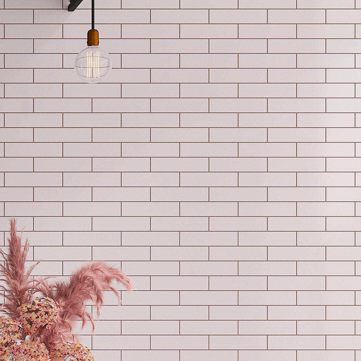 Groove White Gloss Ceramic Subway Tile | Tile Club