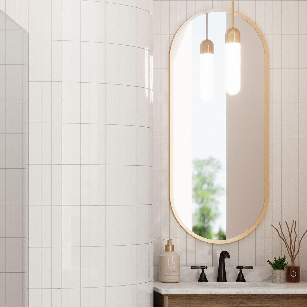 Groove White Gloss Ceramic Subway Tile | Tile Club