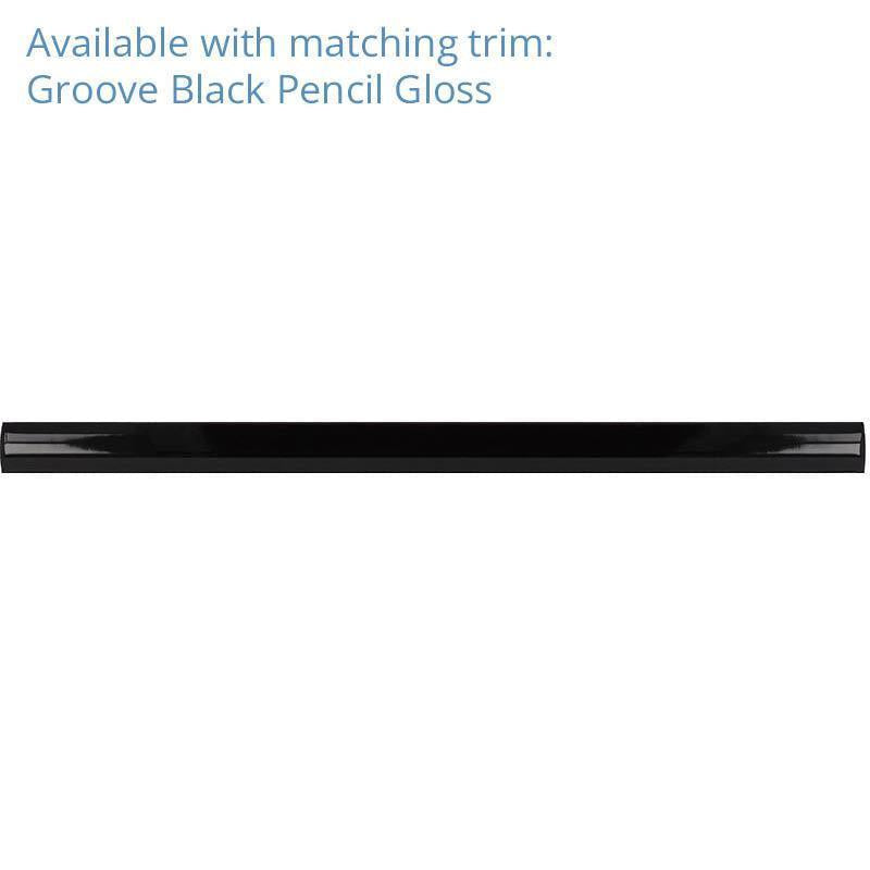 Groove Black Gloss Ceramic Subway Tile | Tile Club