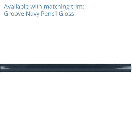 Groove Navy Deco Gloss Ceramic Subway Tile | Tile Club