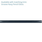 Groove Navy Deco Gloss Ceramic Subway Tile | Tile Club