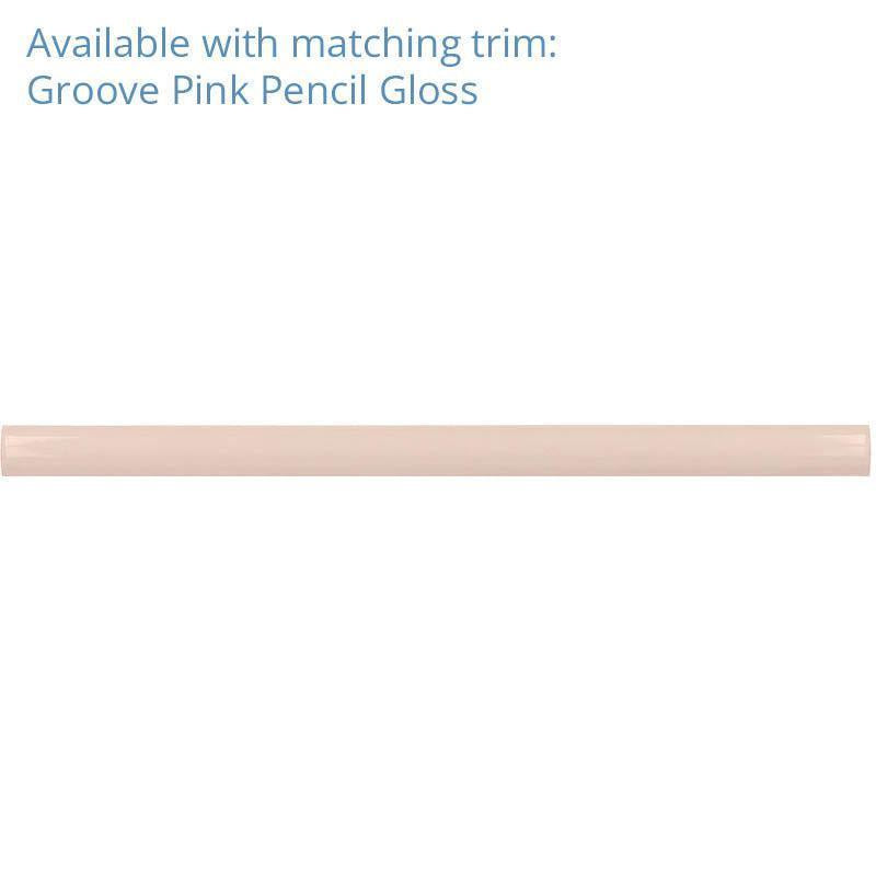 Groove Pink Deco Gloss Ceramic Subway Tile | Tile Club