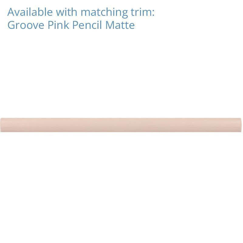 Groove Pink Matte Ceramic Subway Tile | Tile Club