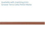 Groove Terracotta Deco Matte Ceramic Subway Tile | Tile Club