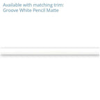 Groove White Deco Matte Ceramic Subway Tile | Tile Club