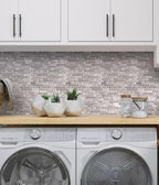 Hipster Lines Mosaic Tile Laundry Room Backsplash