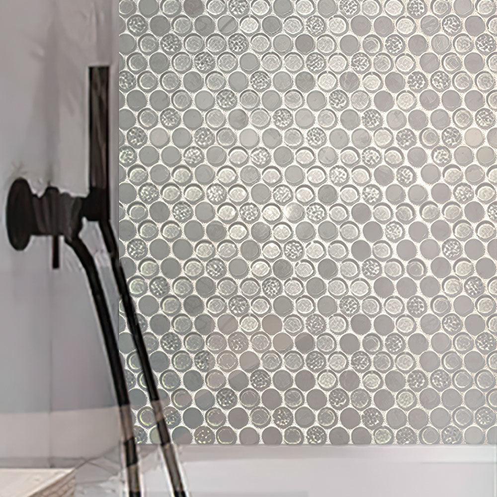 Ice Cold Penny Round White Glass Bianco Carrara Tiles | Tile Club