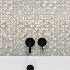 Ice Cold Penny Round White Glass Bianco Carrara Tiles | Tile Club