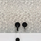 Ice Cold Penny Round White Glass Bianco Carrara Tiles | Tile Club