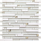 Ice Shale Rectangular White Glass And Stone Tile | Tile Club