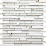 Ice Shale Rectangular White Glass And Stone Tile | Tile Club