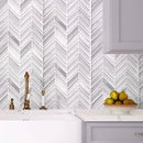 Ice White Chevron Glass Mosaic Tile | Tile Club