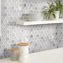 Ice White Hexagon Glass Mosaic Tile | Tile Club