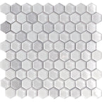 Ice White Hexagon Glass Mosaic Tile 2