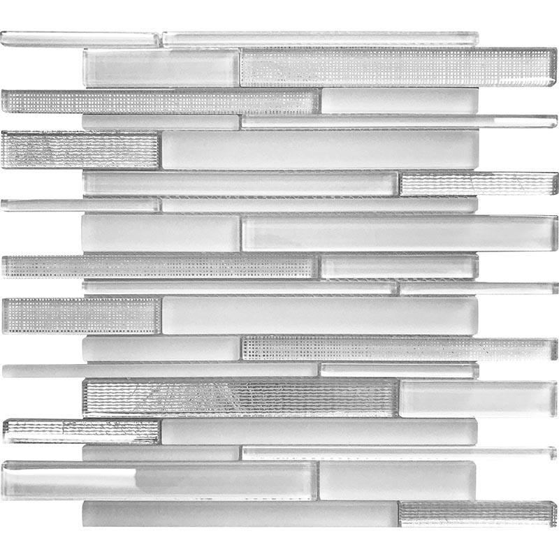 Ice White Linear Glass Mosaic Tile | Tile Club