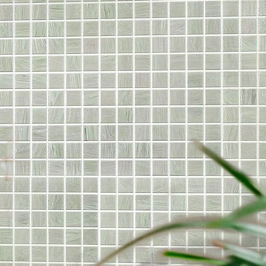 Icy Seafoam Squares Glass Pool Tile | Tile Club