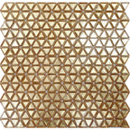 Illumine Gold Foil Triangle Glass Mosaic Tile | Tile Club