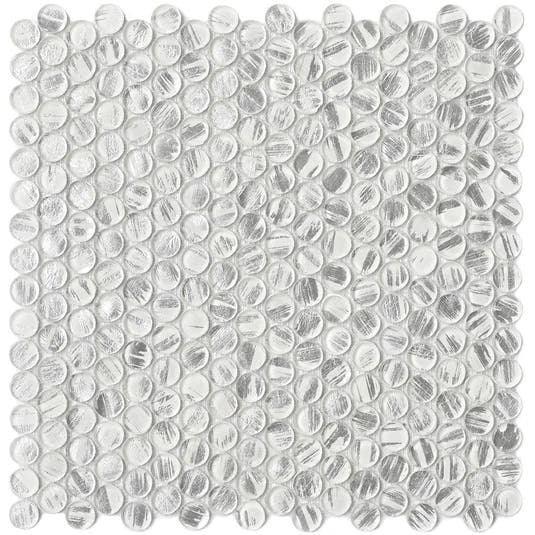 Illumine Silver Dust Penny Round | Tile Club