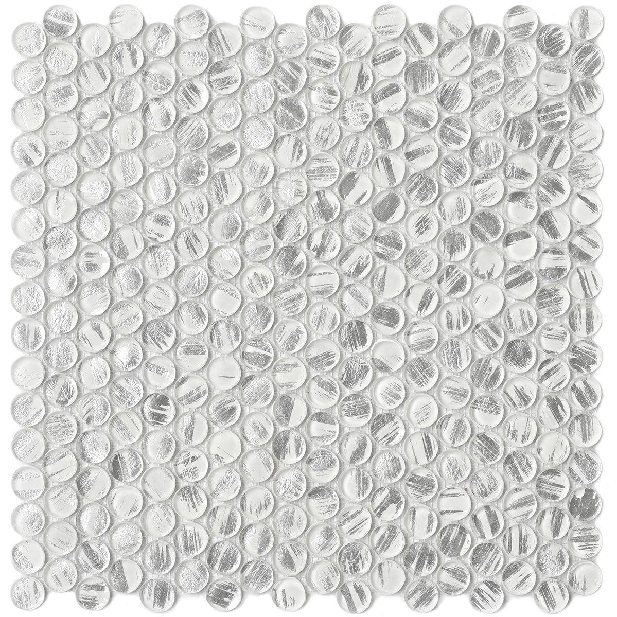 Illumine Silver Dust Penny Round | Tile Club