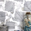 10.2" x 10.2" Lily Calacatta Gold & Carrara Mosaic Tile