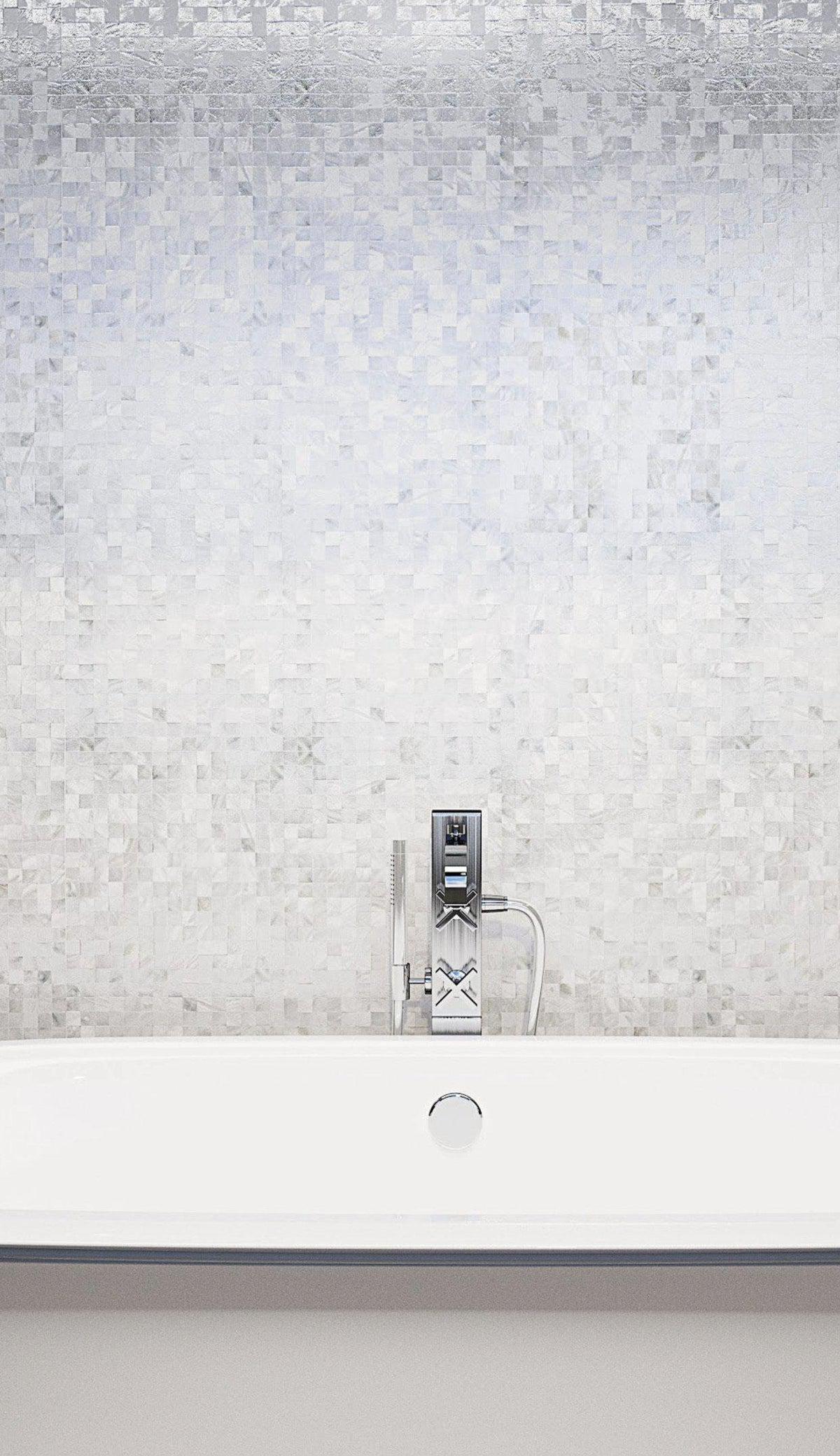 11.8" x 11.8" Pure White Mother Of Pearl Mosaic Tiles