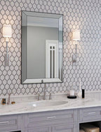 11.8" x 12" Evil Eye Carrara Marble Mosaic Tile