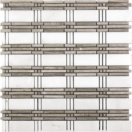 white & wooden beige tile