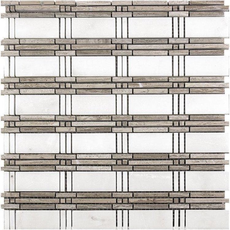 white & wooden beige tile