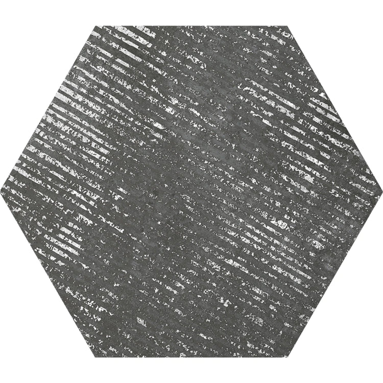 Ink Black Dimension Porcelain Hexagon Tile | Tile Club