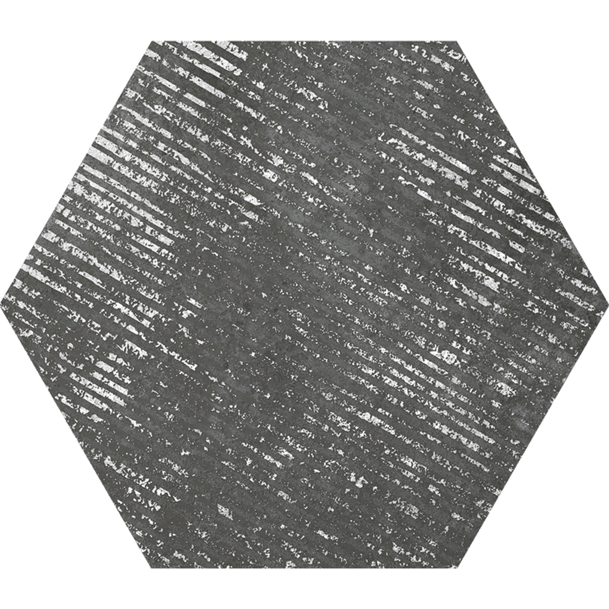 Ink Black Dimension Porcelain Hexagon Tile Sample