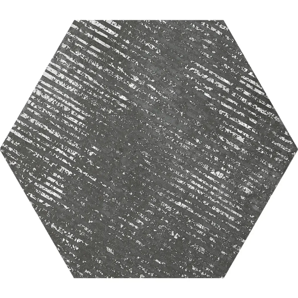 Ink Black Dimension Porcelain Hexagon Tile | Tile Club