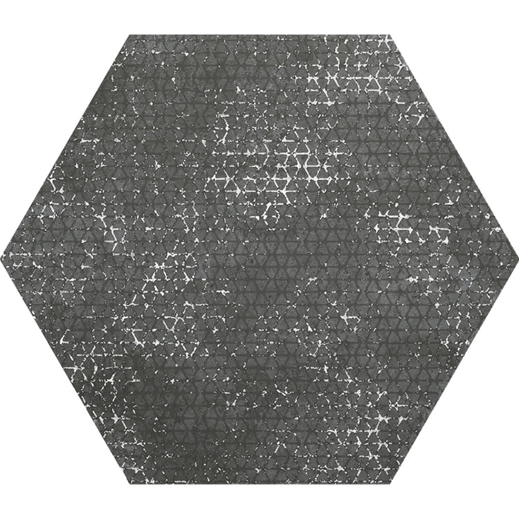 Ink Black Dimension Porcelain Hexagon Tile | Tile Club