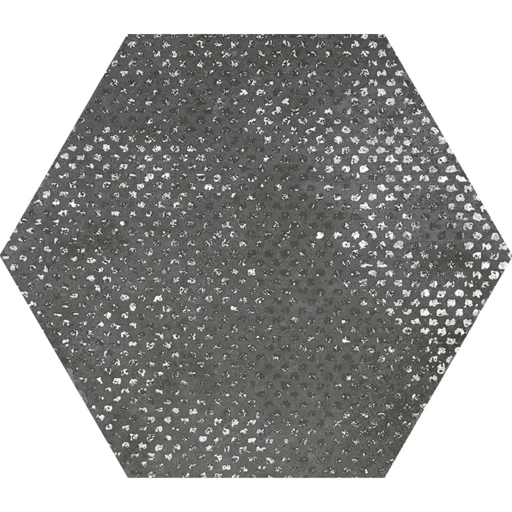 Ink Black Dimension Porcelain Hexagon Tile | Tile Club