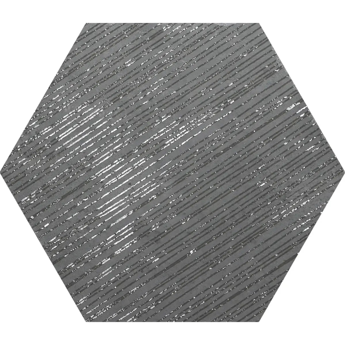 Ink Black Dimension Porcelain Hexagon Tile | Tile Club