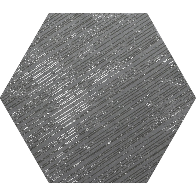Ink Black Dimension Porcelain Hexagon Tile | Tile Club