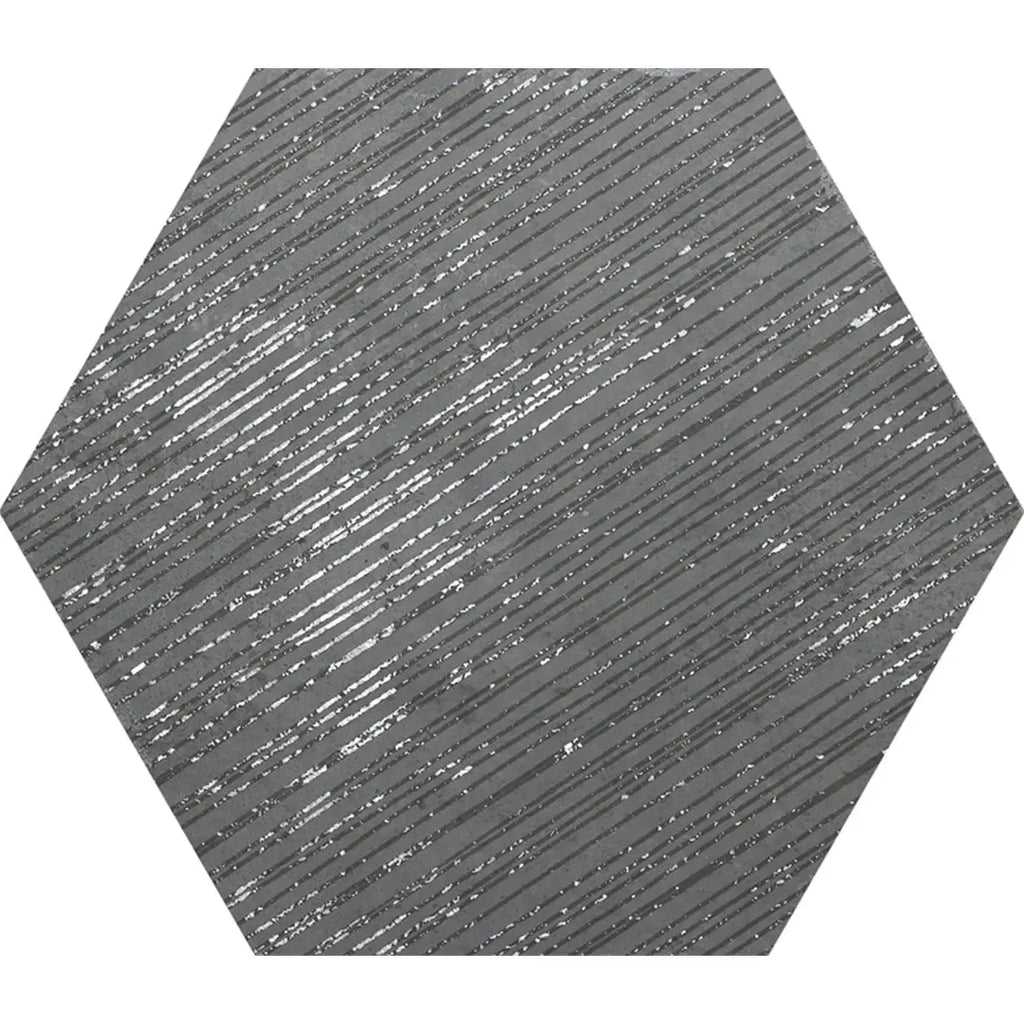 Ink Black Dimension Porcelain Hexagon Tile | Tile Club