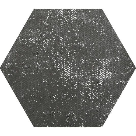 Ink Black Dimension Porcelain Hexagon Tile | Tile Club