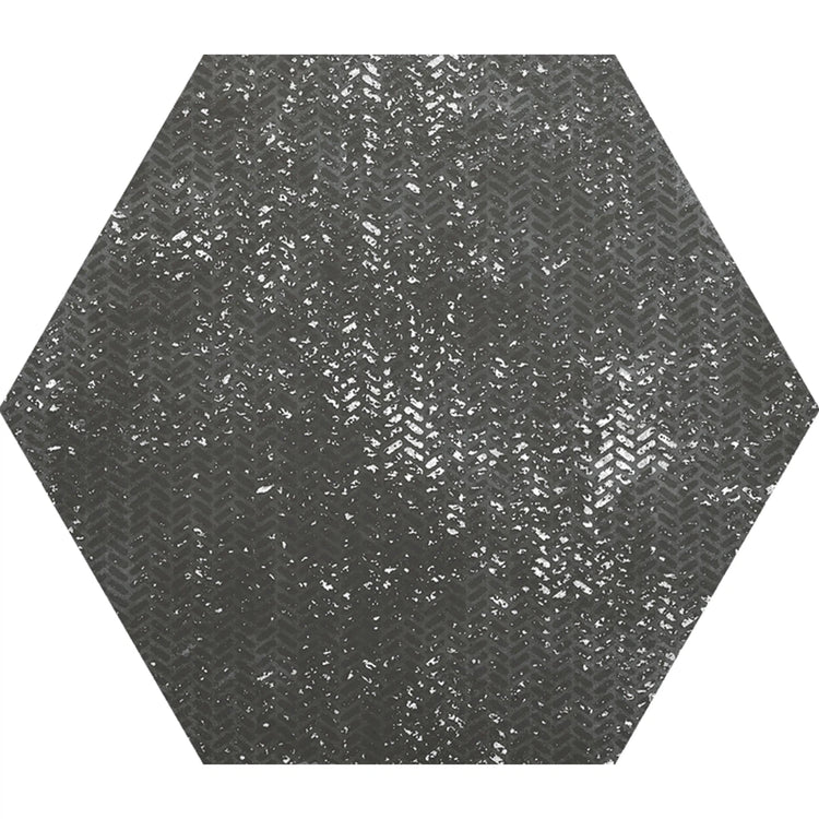 Ink Black Dimension Porcelain Hexagon Tile | Tile Club