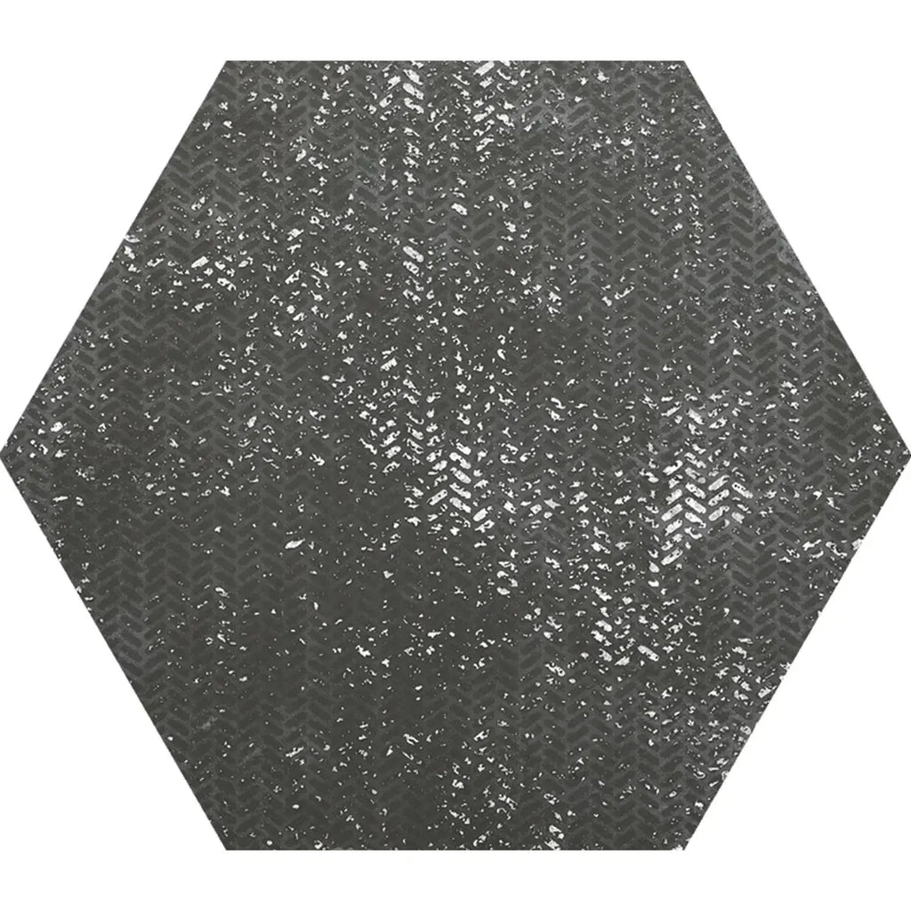 Ink Black Dimension Porcelain Hexagon Tile | Tile Club