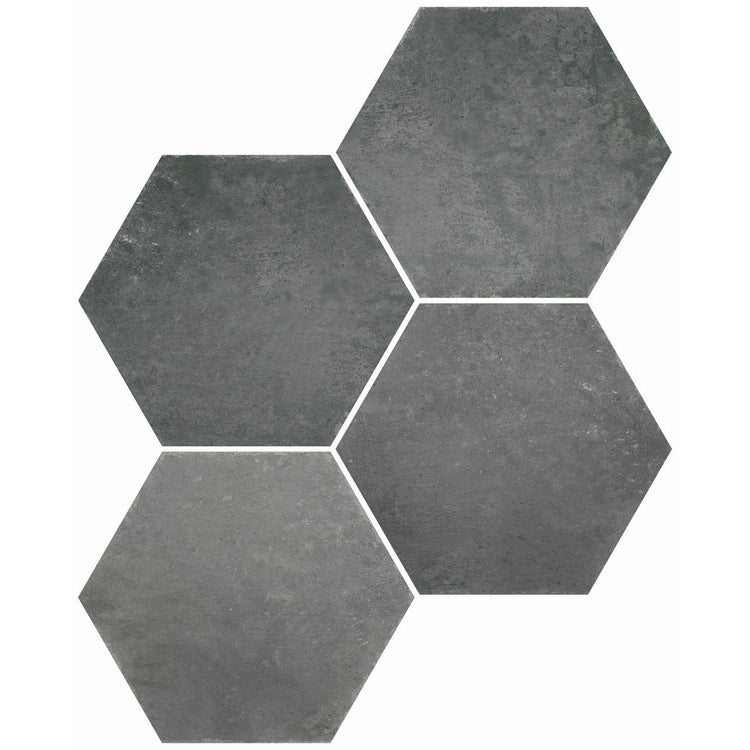 Ink Black Porcelain Hexagon Tile | Tile Club