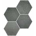 Ink Black Porcelain Hexagon Tile | Tile Club