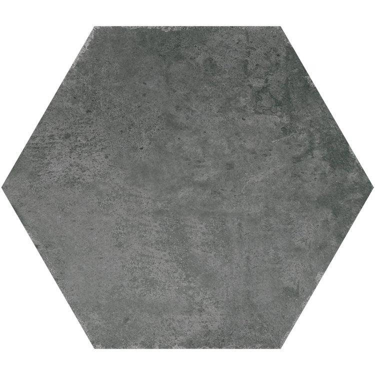 Ink Black Porcelain Hexagon Tile | Tile Club