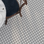 Inversa White and Black Basket Weave Mosaic Tile | Tile Club