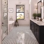 Inversa White and Black Large Basket Weave Mosaic Tile | Tile Club