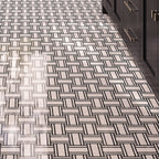 Inversa White and Black Large Basket Weave Mosaic Tile | Tile Club