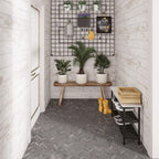 Ionic Herringbone Steel mudroom entryway floor