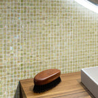 Iridescent Yellow Gold Squares Glass Tile | Tile Club